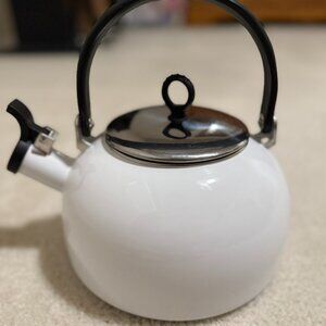Teapot Kettle - white with black handle